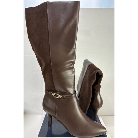 Karen Scott Women's FREYLN Comfort Insole Thigh-High Boots Chocolate Size 9.5M - Picture 2 of 7